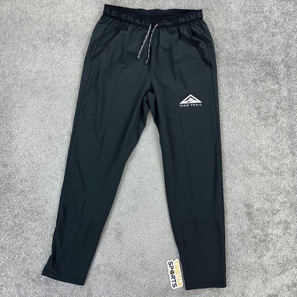 Nike Trail Pants Mens Small Black Dri-Fit Running Jogger Reflective DX0855-010 - Picture 2 of 13